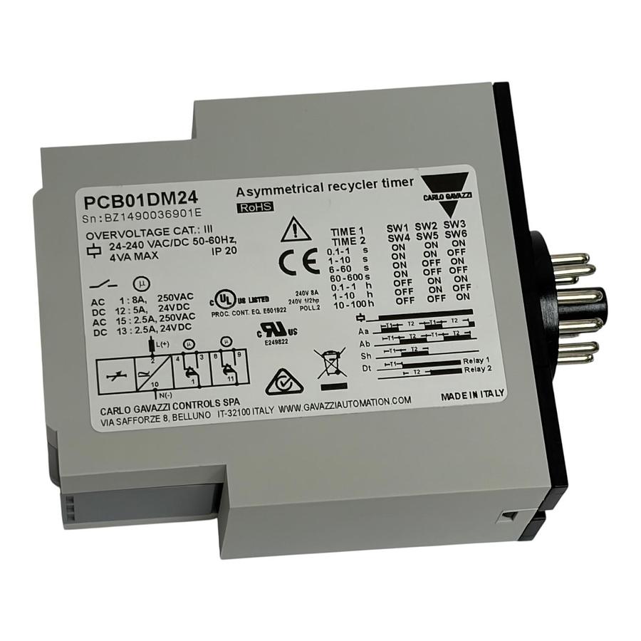 Used Carlo Gavazzi PCB01DM24 Asymmetrical Recycler Timer Relay 24-240V - NSMP