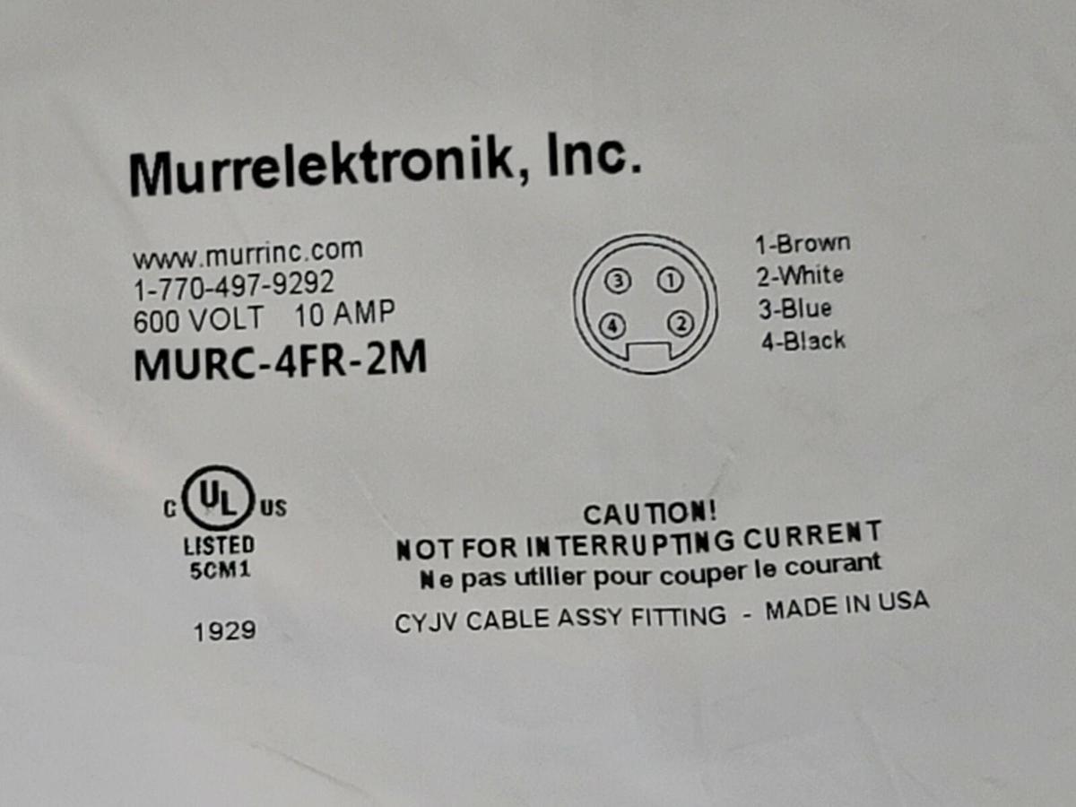 LOT OF 2 NEW MURRELEKTRONIK MURC-4FR-2M FEMALE RECEPTACLES MURC4FR2M 600V 10A