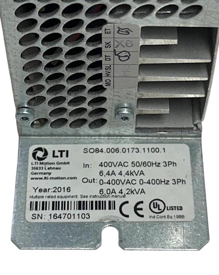 Used LTI MOTION SO84.006.0173.1100.1 / SO84006017311001 ServoOne DRIVE 400VAC USNP