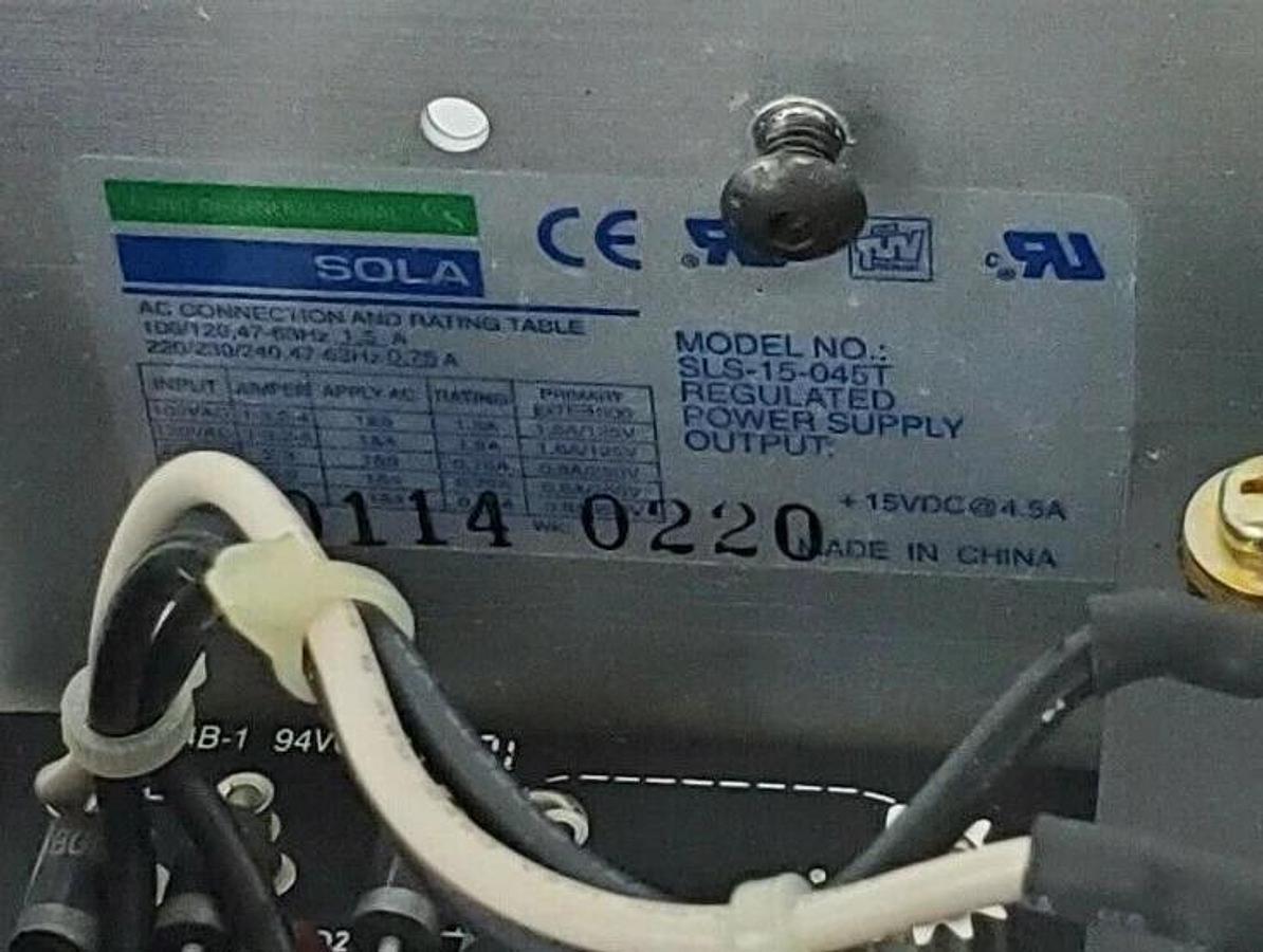 Used SOLA SLS-15-045T REGULATED POWER SUPPLY 15VDC, 4.5A, SLS15045T