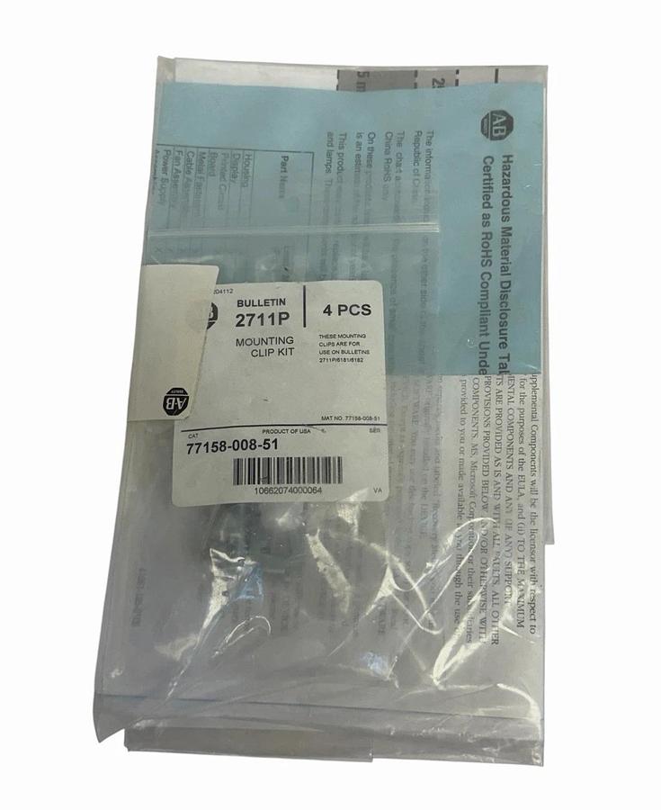 Used NEW ALLEN BRADLEY 77158-008-51 MOUNTING CLIP KIT 7715800851
