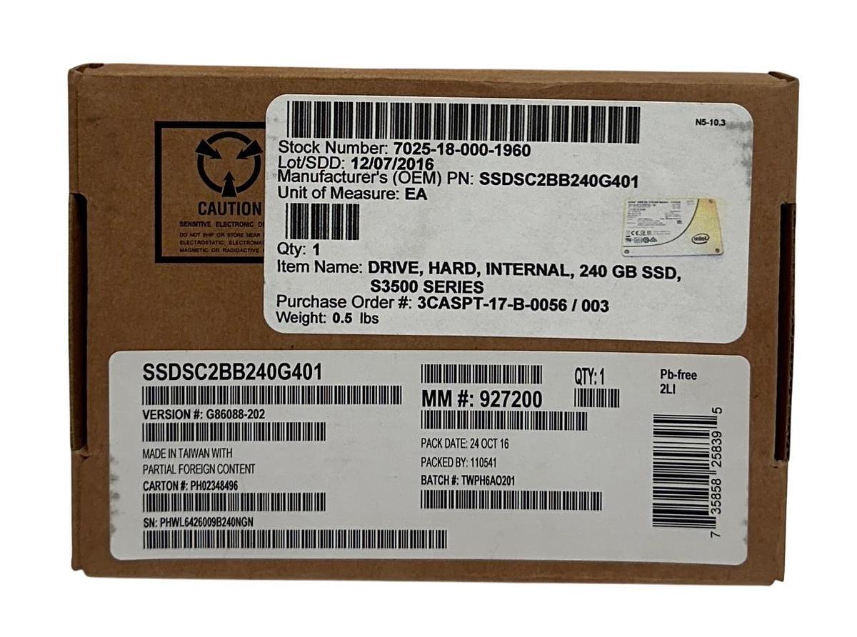 INTEL SSD DC S3500 SERIES 240GB INTERNAL SSDSC2BB240G401 / SSDSC2BB240G4 NSMP