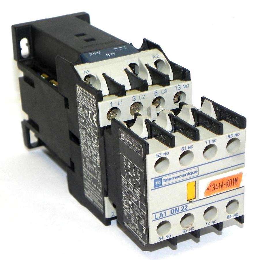 Used TELEMECANIQUE LP1D0910 CONTACTOR W/ LA1DN22 REPLACEMENT AUXILIARY CONTACT