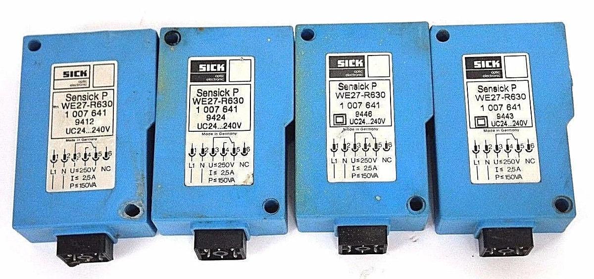 Used LOT OF 4, SICK OPTIC SENSICK P WE27-R630 PHOTOELECTRIC INDICATOR, WE27R630