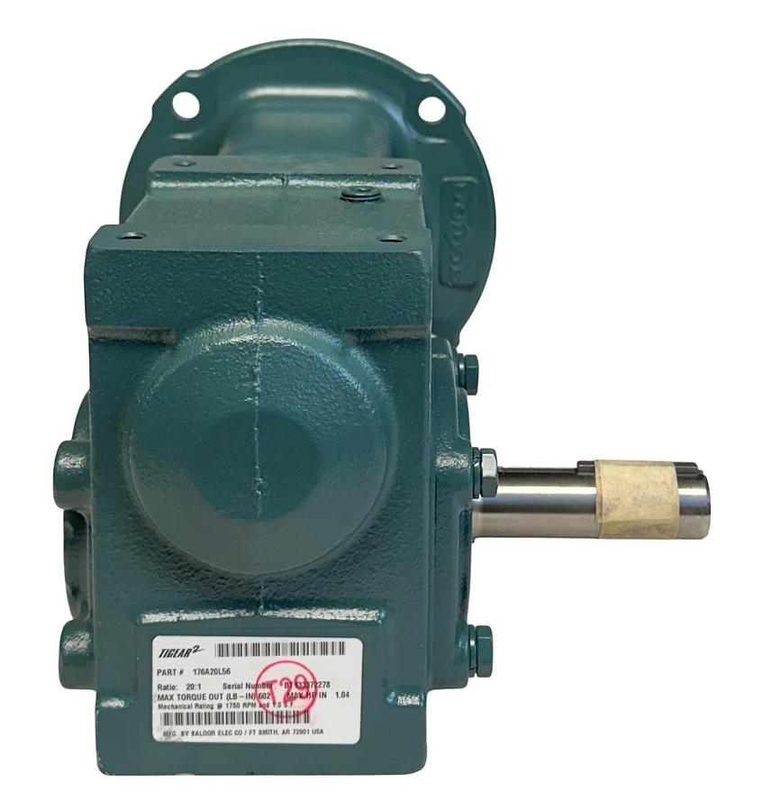 Used DODGE 176A20L56 TIGEAR-2 REDUCER-EXT O/P SHAFT 20:1 RATIO 1.04HP MAX NSMP