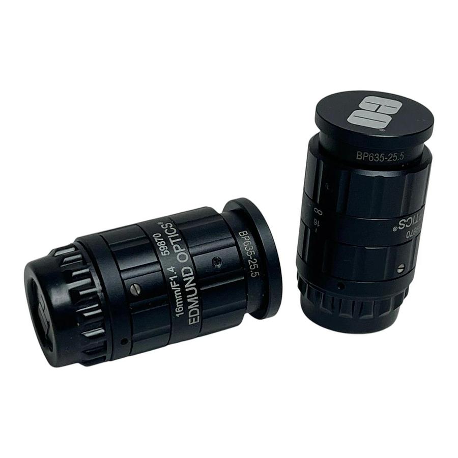 Lot of 2 Edmund Optics 59870 16mm F1.4 Lenses MidOpt BP635-25.5 Filters New