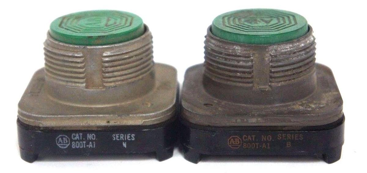 Used LOT OF 2 ALLEN BRADLEY 800T-A1 PUSH BUTTON FLUSH HEADS SER B AND SER N