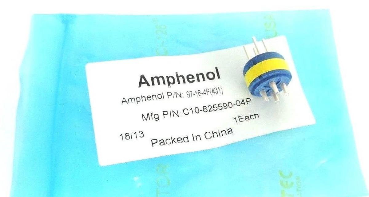 Used NEW AMPHENOL 97-18-4P CIRCULAR INSERT, PIN, 4WAY, SOLDER C10-825590-04P