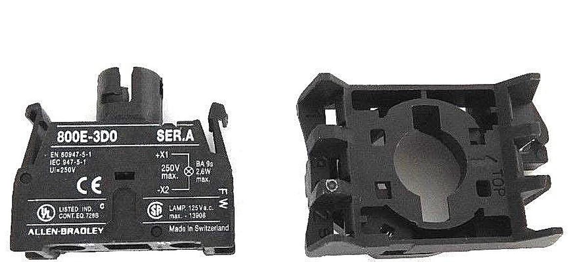 Used LOT OF 2 NEW ALLEN BRADLEY 800E-3DL3 FULL VOLTAGE MODULE W/ LATCH SER. B