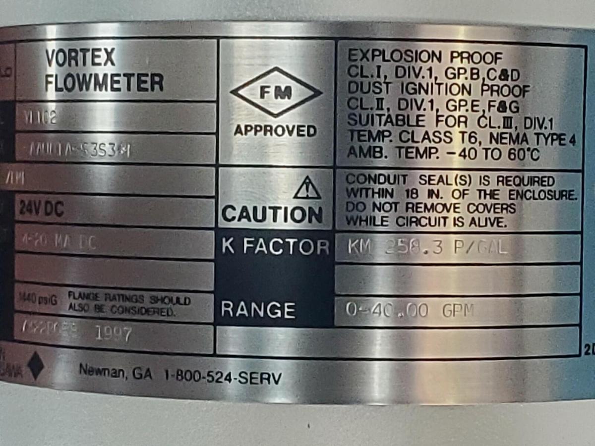 Used YOKOGAWA YF102-AAUB1A-S3S3-E /FMF YF102 VORTEX FLOWMETER 24V DC NEW
