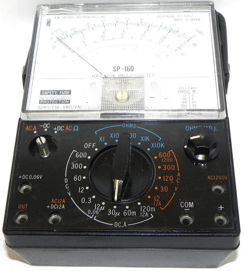 Used A.W. SPERRY INSTRUMENTS INC. SP-160 VOLT-OHM-MILLIAMMETER SP160