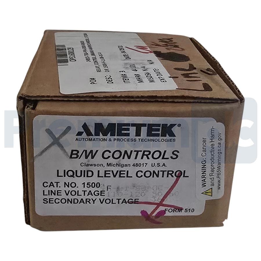 AMETEK B/W Controls 1500-F-L1-S8-OC-X Liquid Level Control Relay 120/360V 1F1D0A