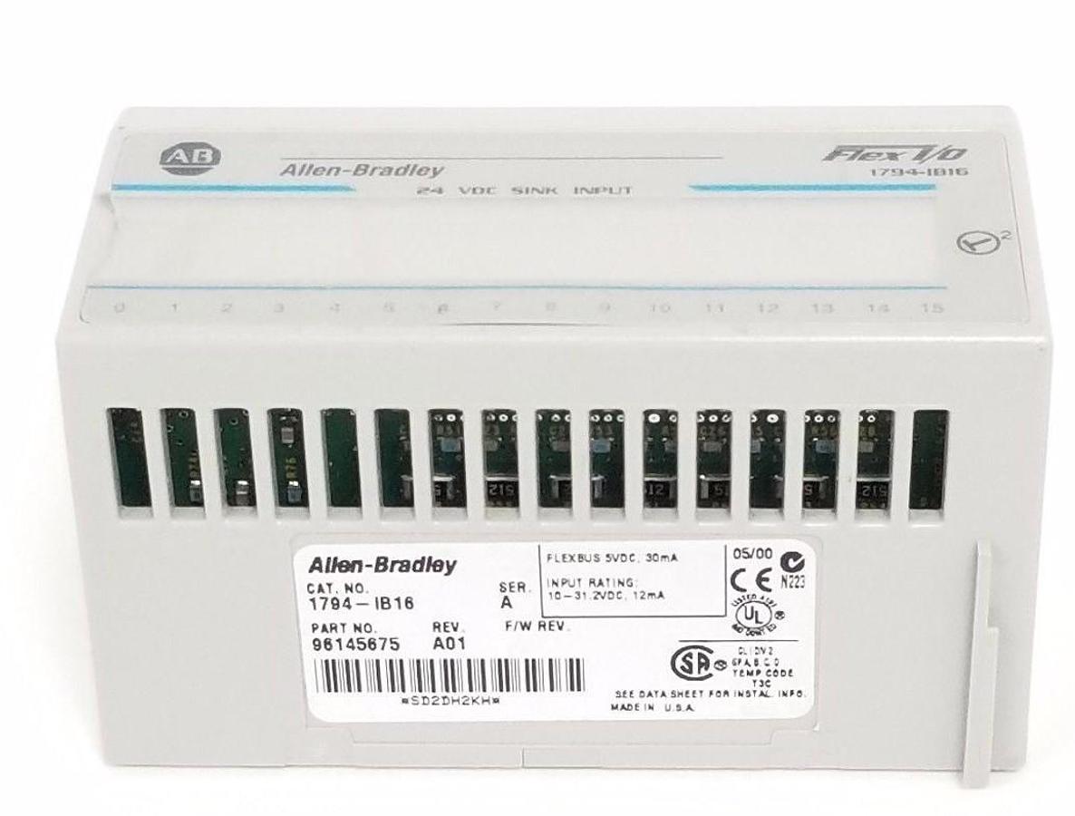 Used ALLEN BRADLEY 1794-IB16 FLEX I/O INPUT MODULE SER. A, REV. A01