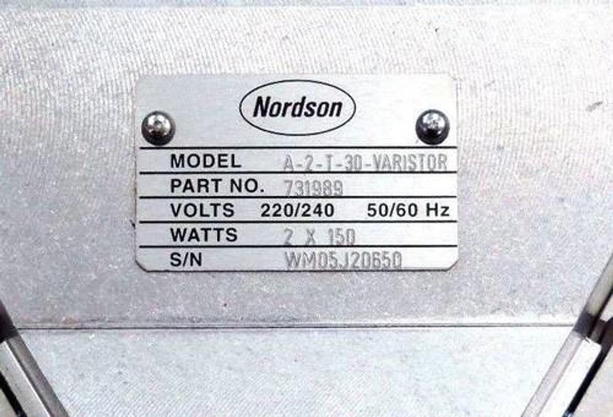 Used NIB NORDSON 731989 BLUE SERIES PNEUMATIC GUN, SOLIDBLUE A-2-T-30-VARISTOR