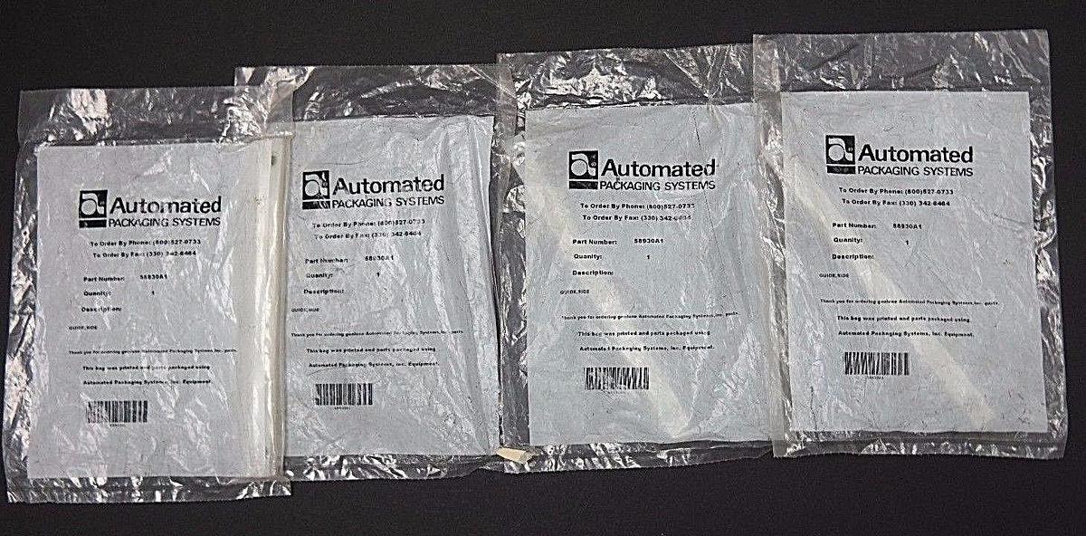 Used LOT OF 4 NEW AUTOMATED PACKAGING SYSTEMS 58930A1 SIDE GUIDES