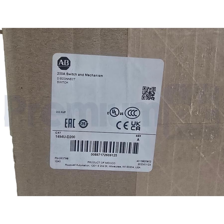 Used Surplus Allen Bradley 1494U-D200 /A Disconnect Switch & Universal Mechanism 200A