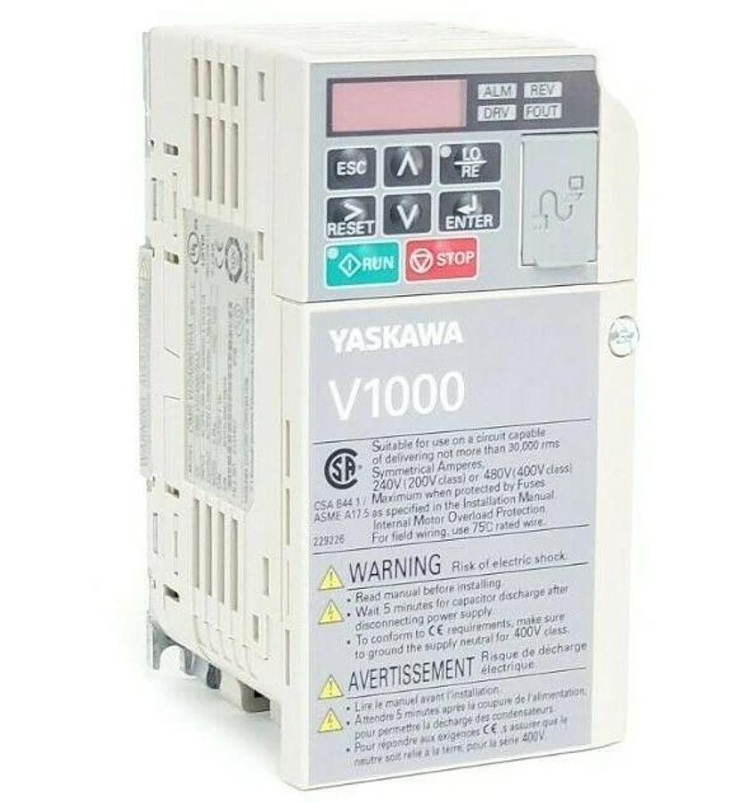 Used NIB YASKAWA CIMR-VU2A0001BAA AC DRIVE REV. C 200V 3PH 1.2A/0.8A CIMRVU2A0001BAA