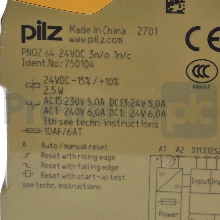 Sealed Pilz PNOZ s4 24VDC 3n/o 1n/c Safety Relay PNOZs4 Ident No 750104 NSFS
