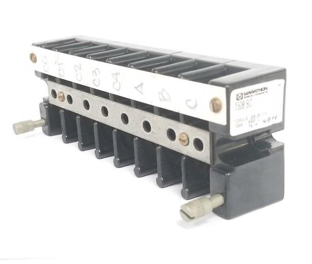 Used MARATHON SPECIAL PRODUCTS 1508SC BARRIER TERMINAL BLOCK, 600V, 75A