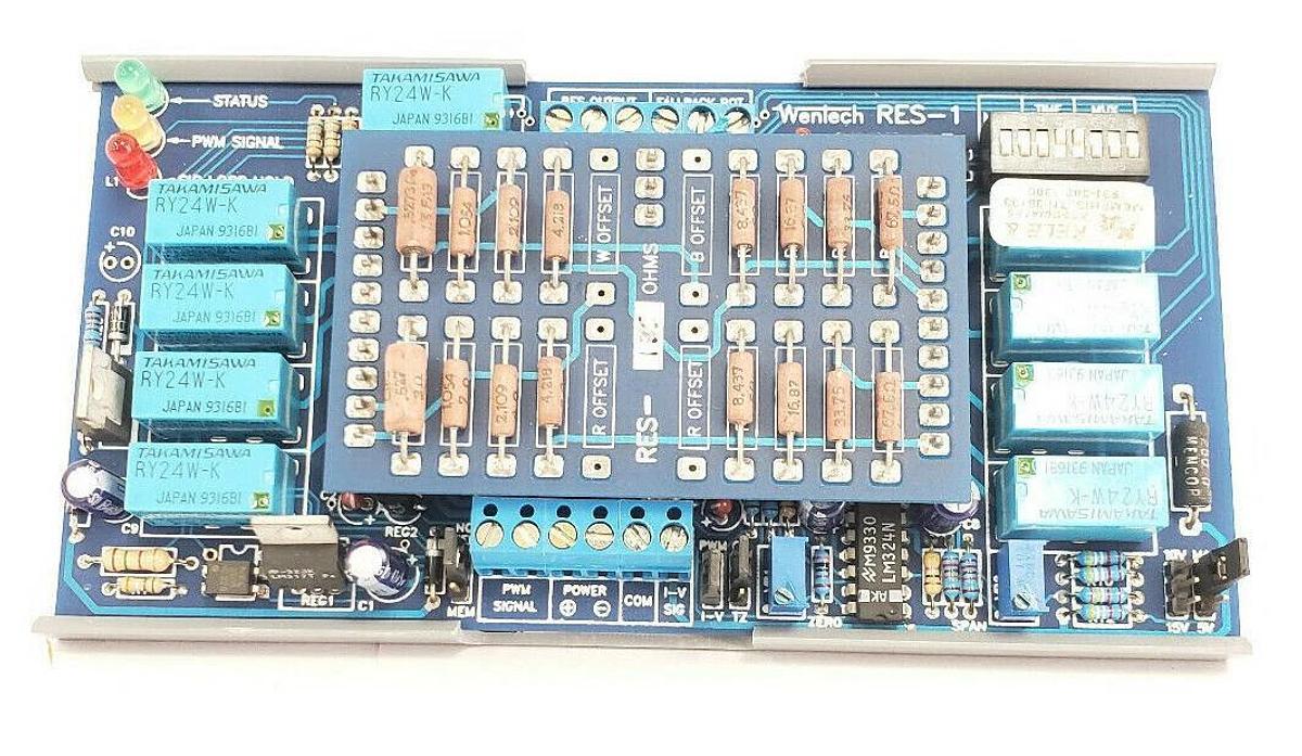Used WENTECH RES-1 PC BOARD ASSEMBLY RESISTANCE TRANSDUCER RES1