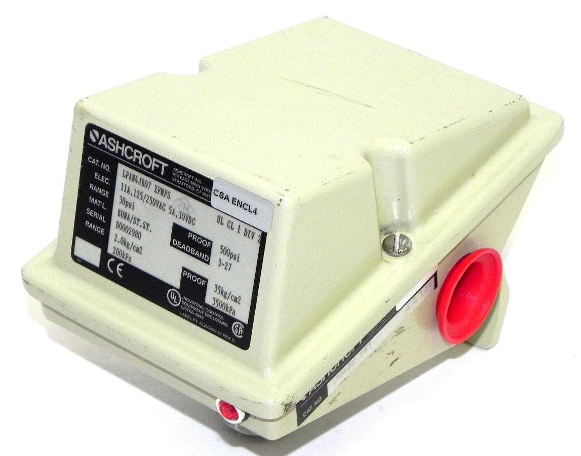 Used NEW ASHCROFT LPAN4HB07 XFMFS PRESSURE SWITCH LPAN4HB07XFMFS