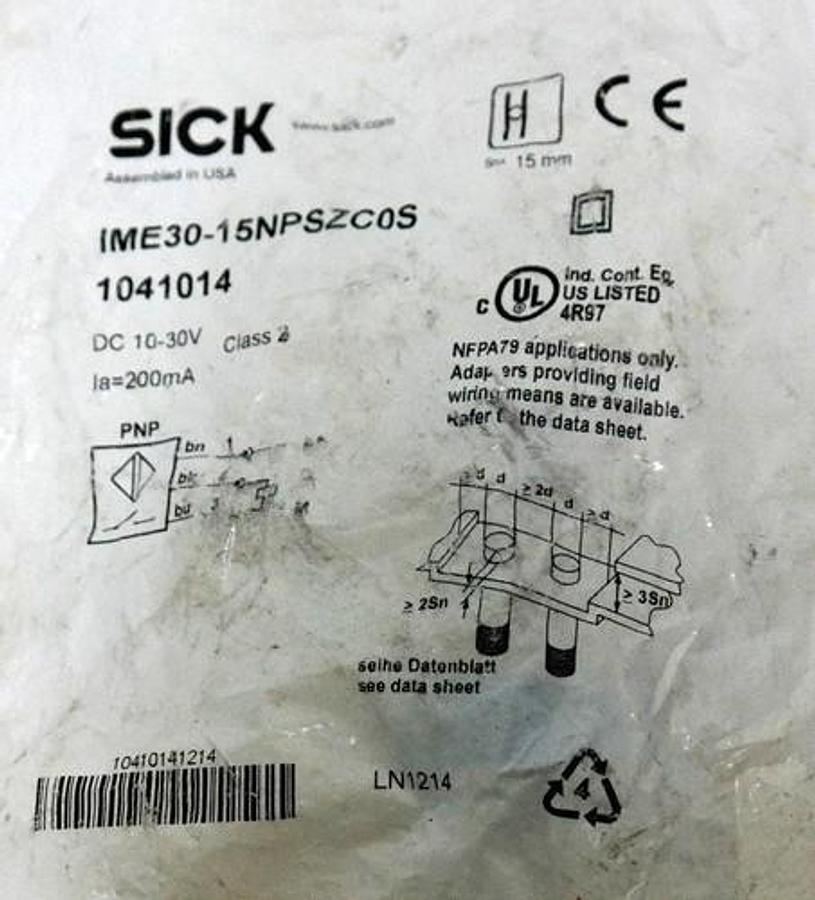 NEW SICK 1041014 SENSOR IME30-15NPSZC0S DC 10-30V, Sn=15mm