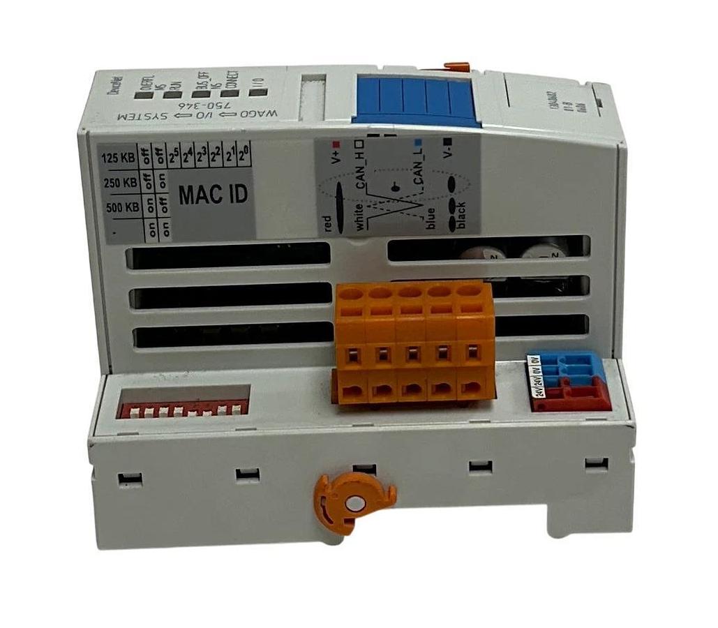 Used WAGO 750-346 / 750346 DeviceNet FIELDBUS COUPLER MODULE I/O SYSTEM 24VDC USNP