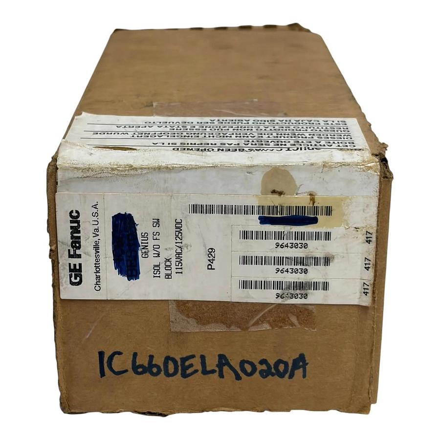 Used GE Fanuc Genius IC660ELA020A 24VDC Analog Input/Output Block