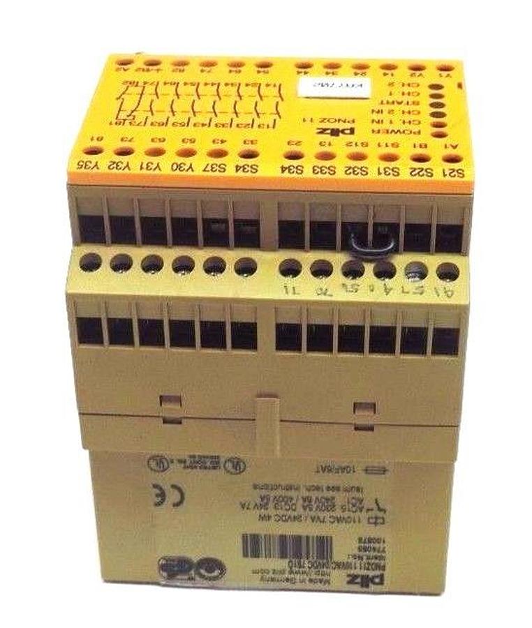 Used PILZ PNOZ-11-110VAC-24VDC-7S10 SAFETY RELAY ID NO. 774083 PNOZ11110VAC24VDC7S10