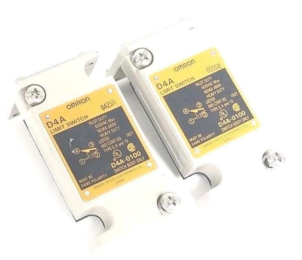 Used LOT OF 2 OMRON D4A-0100 LIMIT SWITCH BODIES D4A0100