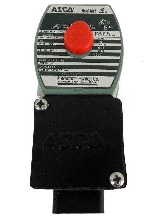 Used NEW ASCO JKF8215G10 SOLENOID VALVE 120/60 - 110/50, 3/8 PIPE, 10.1 WATTS, 50PSI