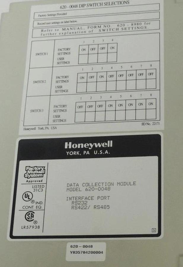 Used NIB HONEYWELL 620-0048 DATA COLLECTION MODULE 6200048
