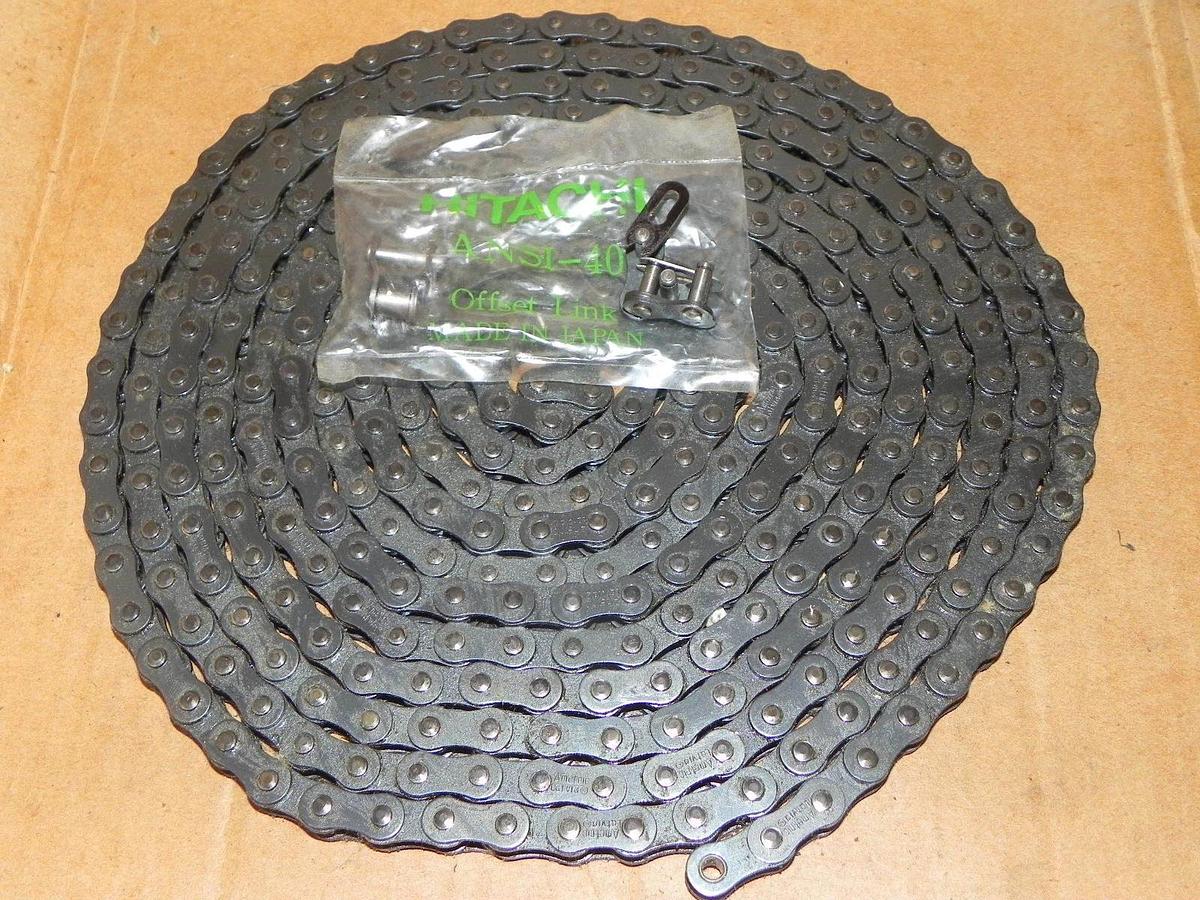 Used NIB HITACHI #46 ROLLER CHAIN 3.048m (10FT) 46 RIV. 46 X 5M