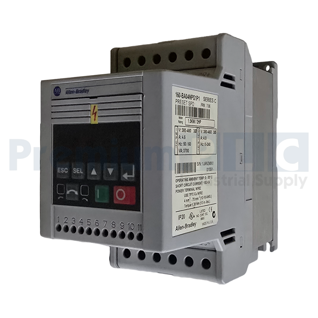 Used ALLEN BRADLEY 160-BA04NPS1P1 /C 160 SSC VARIABLE SPEED DRIVE 1.5kW/2HP FRN 7.06