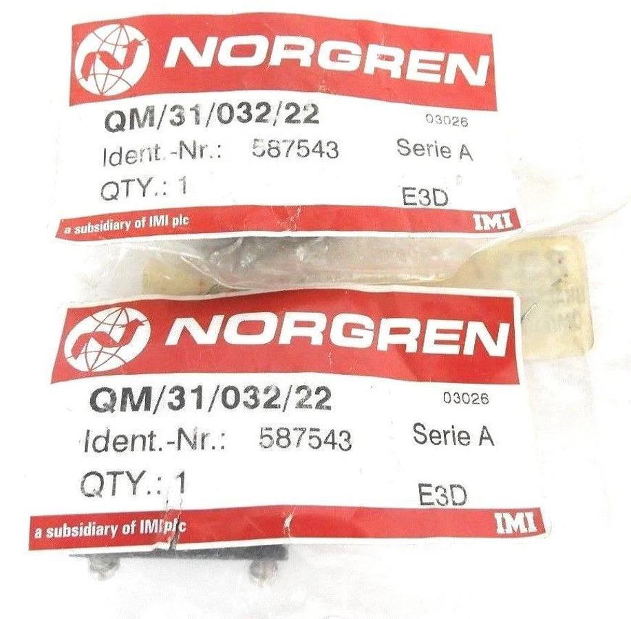 Used LOT OF 2 NEW NORGREN QM/31/032/22 MOUNTING BRACKETS 587543 SER. A