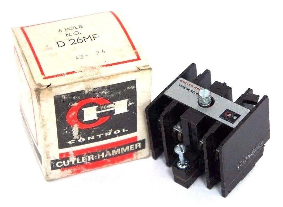 Used NIB CUTLER HAMMER D26MF SER. A2 TYPE: M RELAY 4POLE N.O.