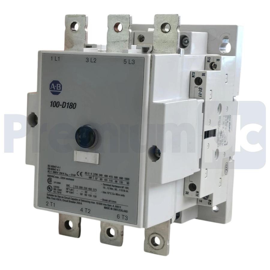 Used Allen Bradley 100-D180A11 /A 3-Pole IEC AC Contactor 180A, 220–240VAC coil USPI