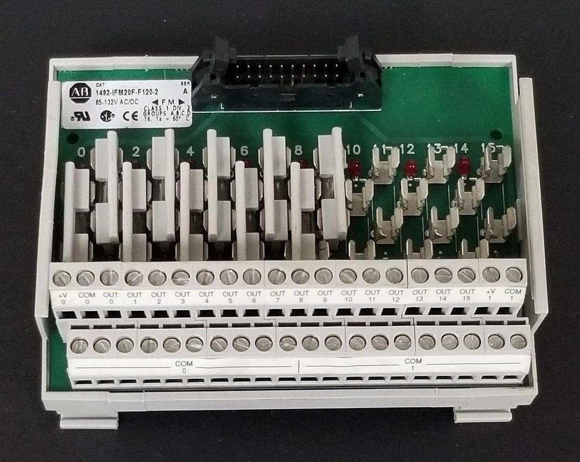 Used ALLEN BRADLEY 1492-IFM20F-F120-2 SER A INTERFACE MODULE 85-132V, 1492IFM20FF1202