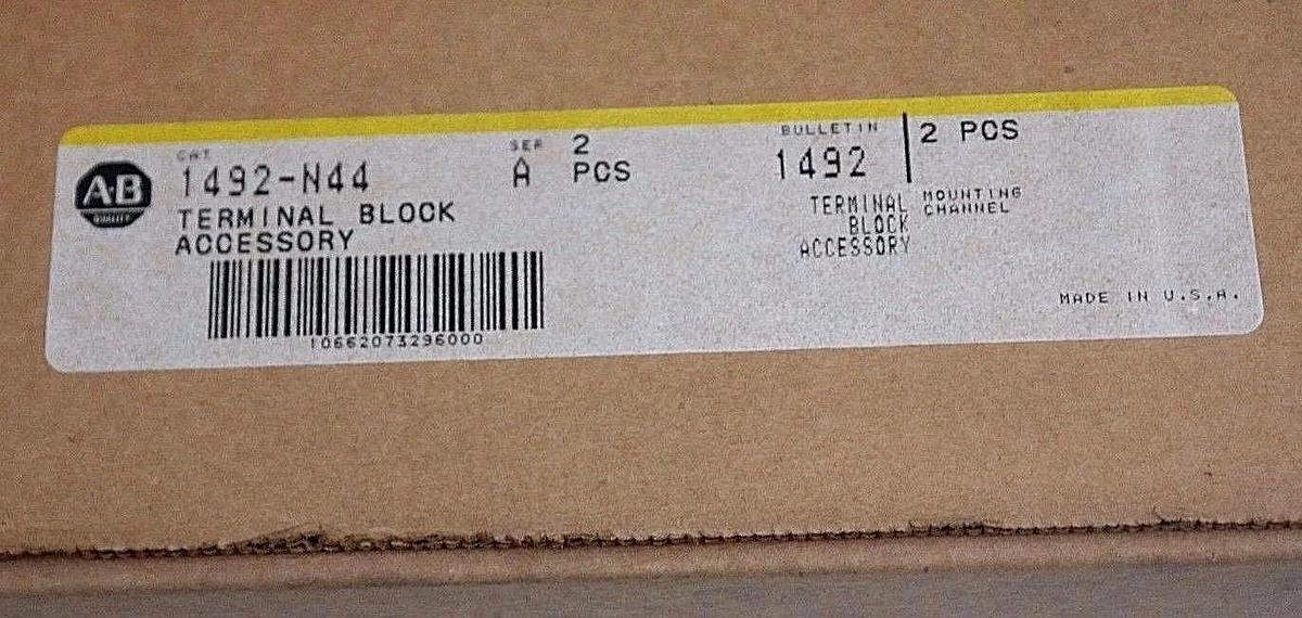 Used BOX OF 2 NEW ALLEN BRADLEY 1492-N44, SERIES A TERMINAL BLOCK MOUNTING RAILS