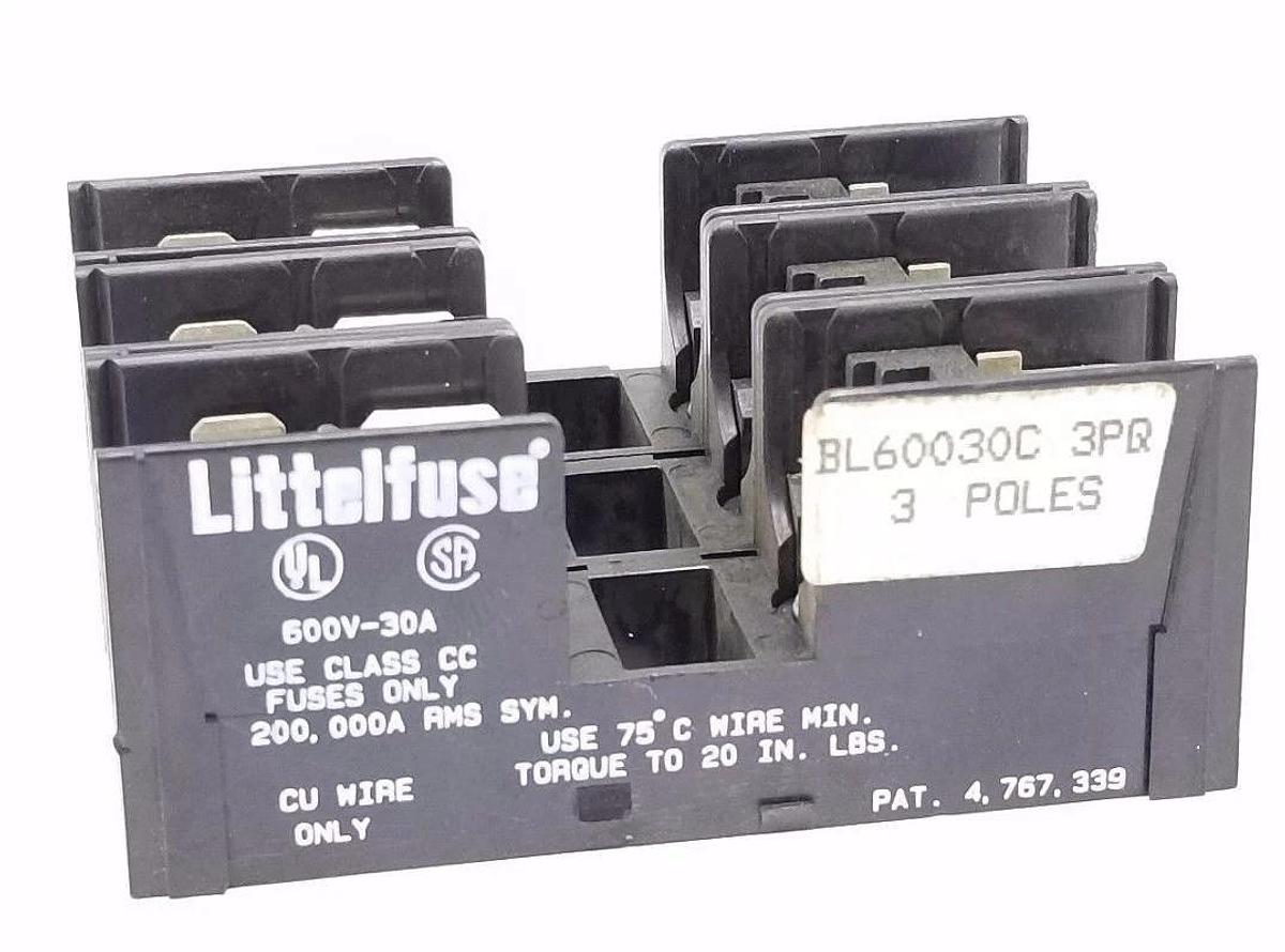 Used LITTELFUSE BL60030C FUSE HOLDER 600V-30A