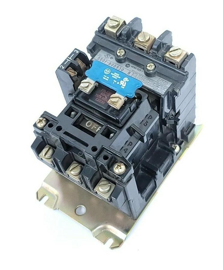 Used ALLEN BRADLEY 500F-BOD930 SIZE 1 STATER SER. B W/ 595-A SER. B & 599-K04 SER. C