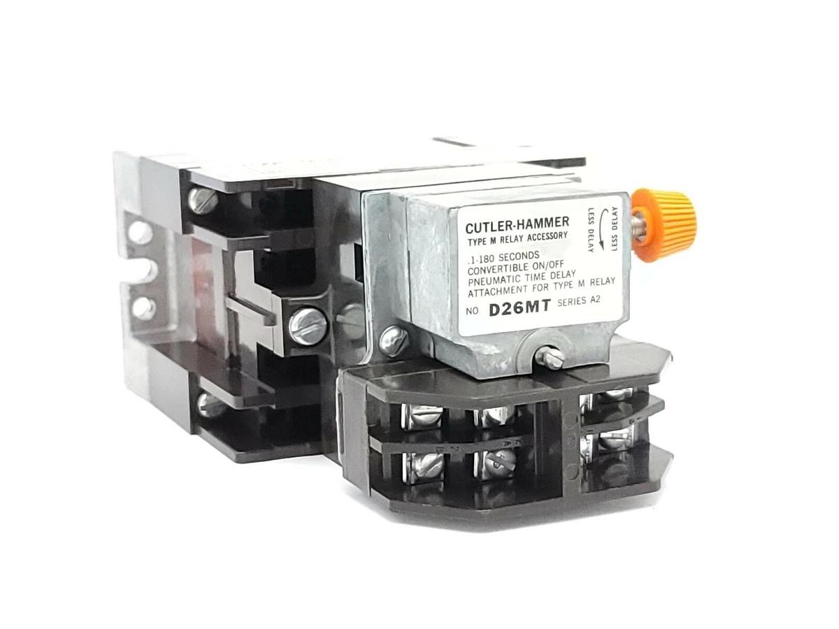 NIB EATON CUTLER HAMMER D26MR005A TYPE "M" RELAY W/ TIMER ATTACH. 600V