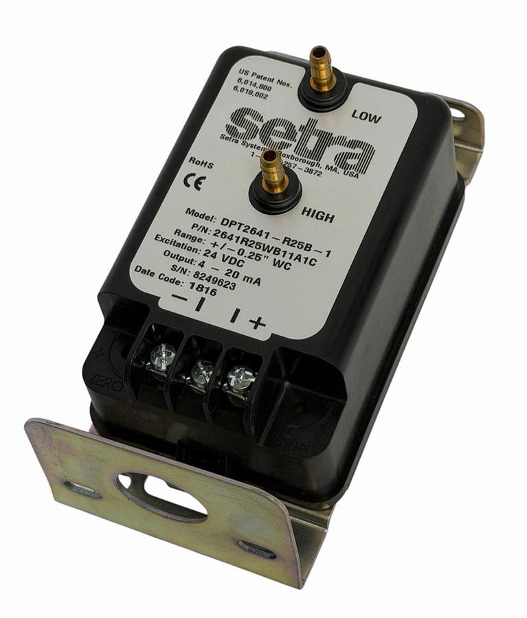 Used SETRA DPT2641-R25B-1 PRESSURE TRANSDUCER 4-20MA 24VDC DPT2641R25B1