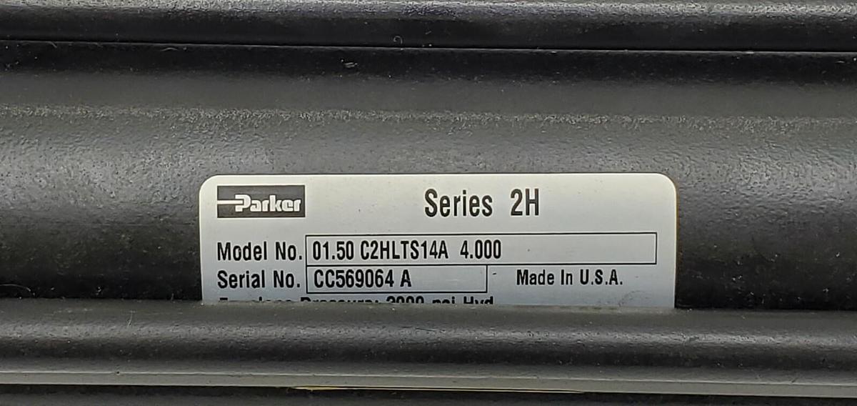Used PARKER 01.50 C2HLTS14A 4.000 SERIES 2H PNEUMATIC CYLINDER 3000PSI 1.5" X 4"