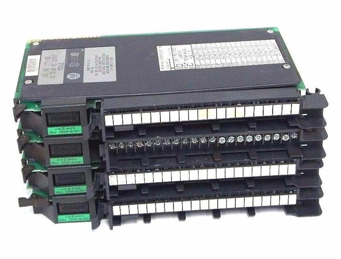 Used LOT OF 4 ALLEN BRADLEY 1771-OBD VDC OUPUT MODULES W/ 1771-WG WIRE HARNESS ARM