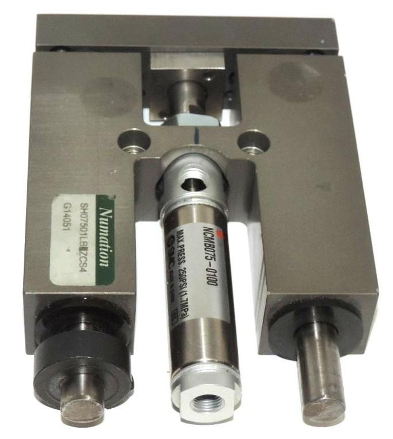 Used NUMATICS SH07501LB1ZCS4 SH SERIES LINEAR SLIDE WITH SMC NCMB075-0100 CYLINDER