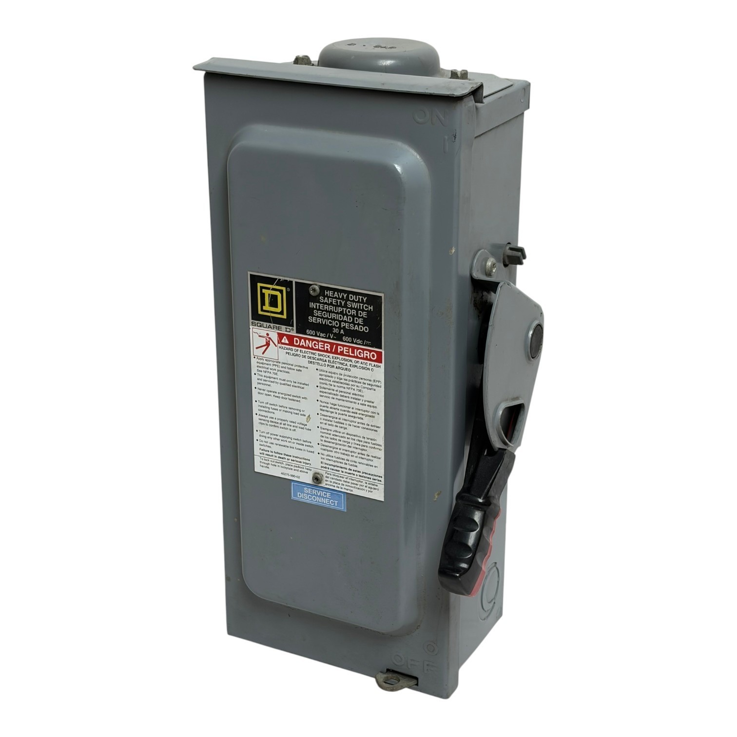 Used Square D HU361RB Heavy Duty Non-Fusible Safety Switch 30A 600V NEMA 3R