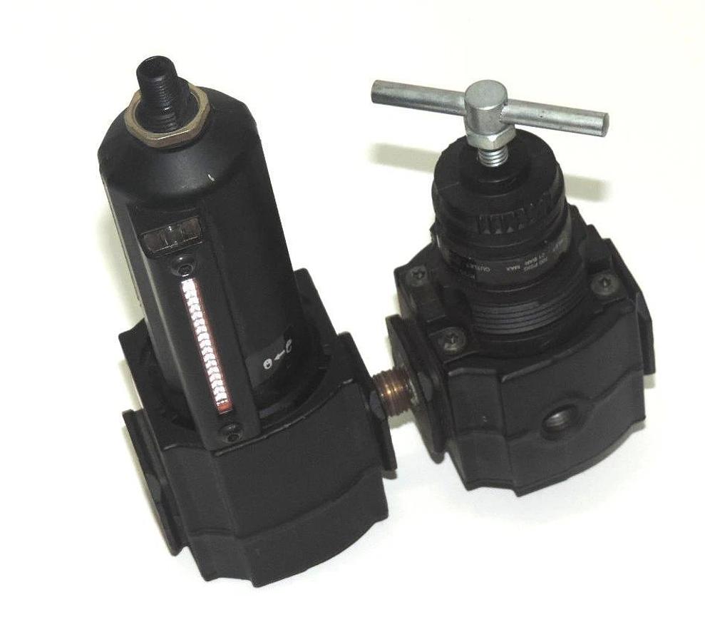 Used NORGREN F73G-2AN-AD1 FILTER 250PSIG 17BAR W/ R73G-2AT-RMG REGULATOR 150/300PSIG