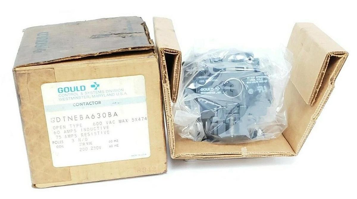Used NIB GOULD DTNEBA630BA CONTACTOR 2200-EBA-630BA, 600VAC, 3-POLES