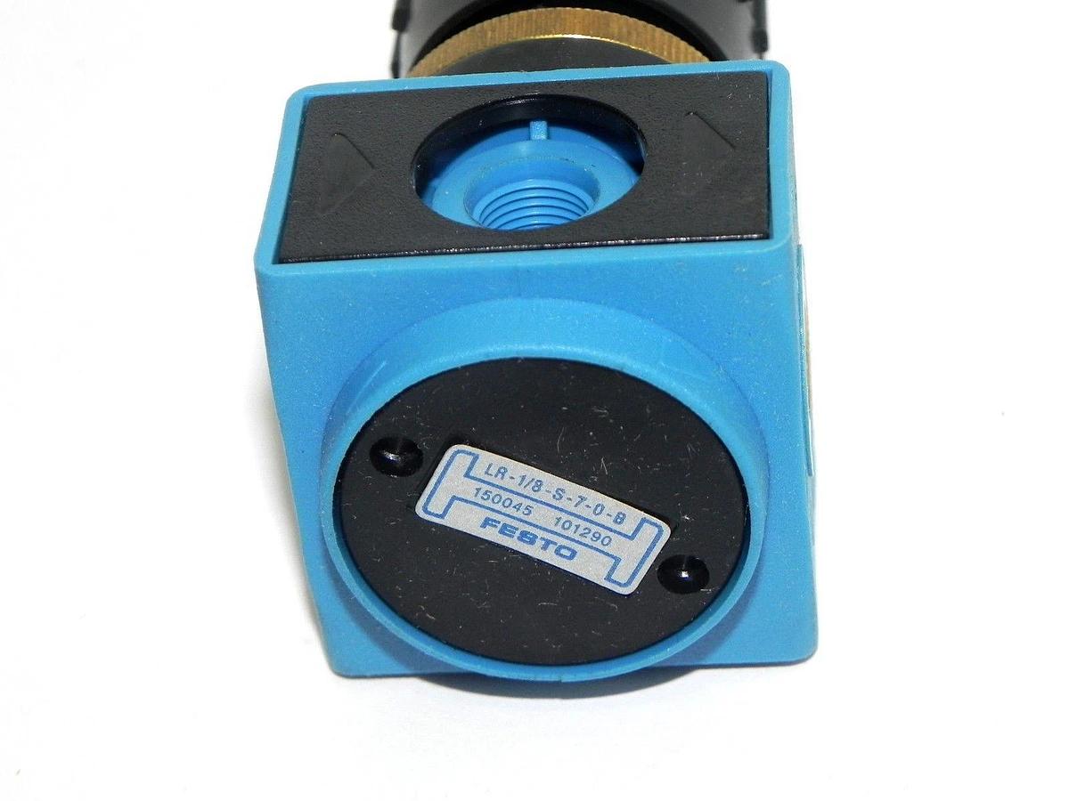 Used NIB FESTO LR-1/8-S-7-O-B PRESSURE CONTROL VALVE W/ 162837 GAUGE MA-50-2,5-1/4-EN